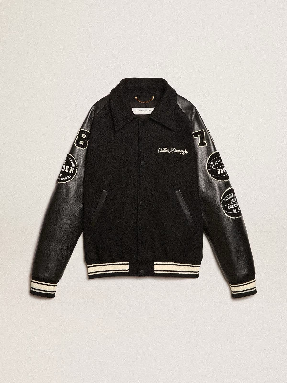 Golden Goose Wool Bomber with patch leather sleeves EU 48 USA 38 Size US M / EU 48-50 / 2 - 1 Thumbnail