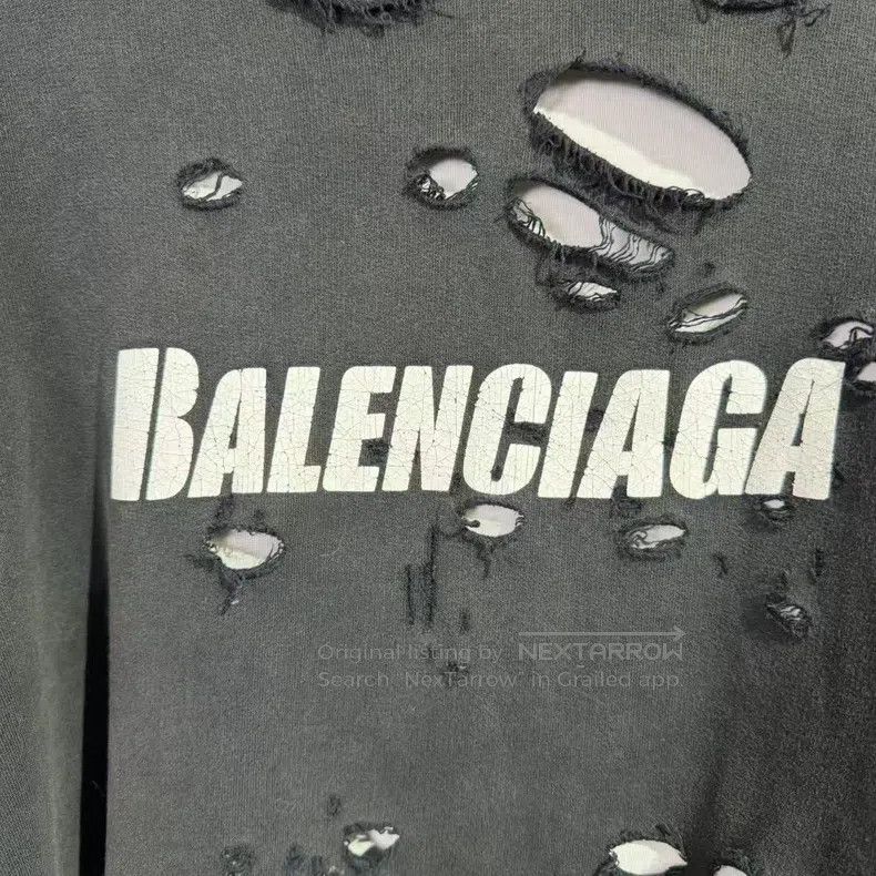 Balenciaga Balenciaga Ripped Hoodie Size US M / EU 48-50 / 2 - 3 Thumbnail