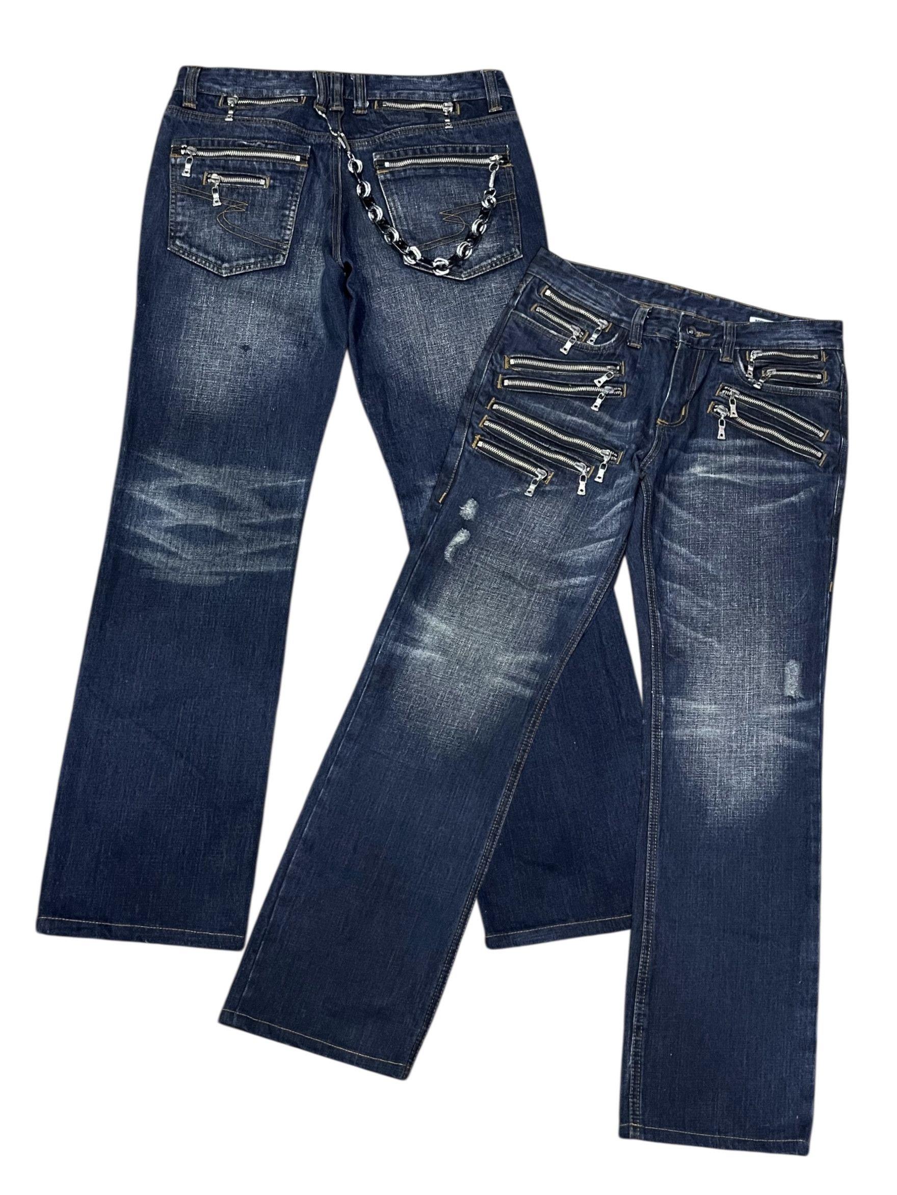 🔥Ultra Rare Semantic Design Multi-Zipper Grunge Denim