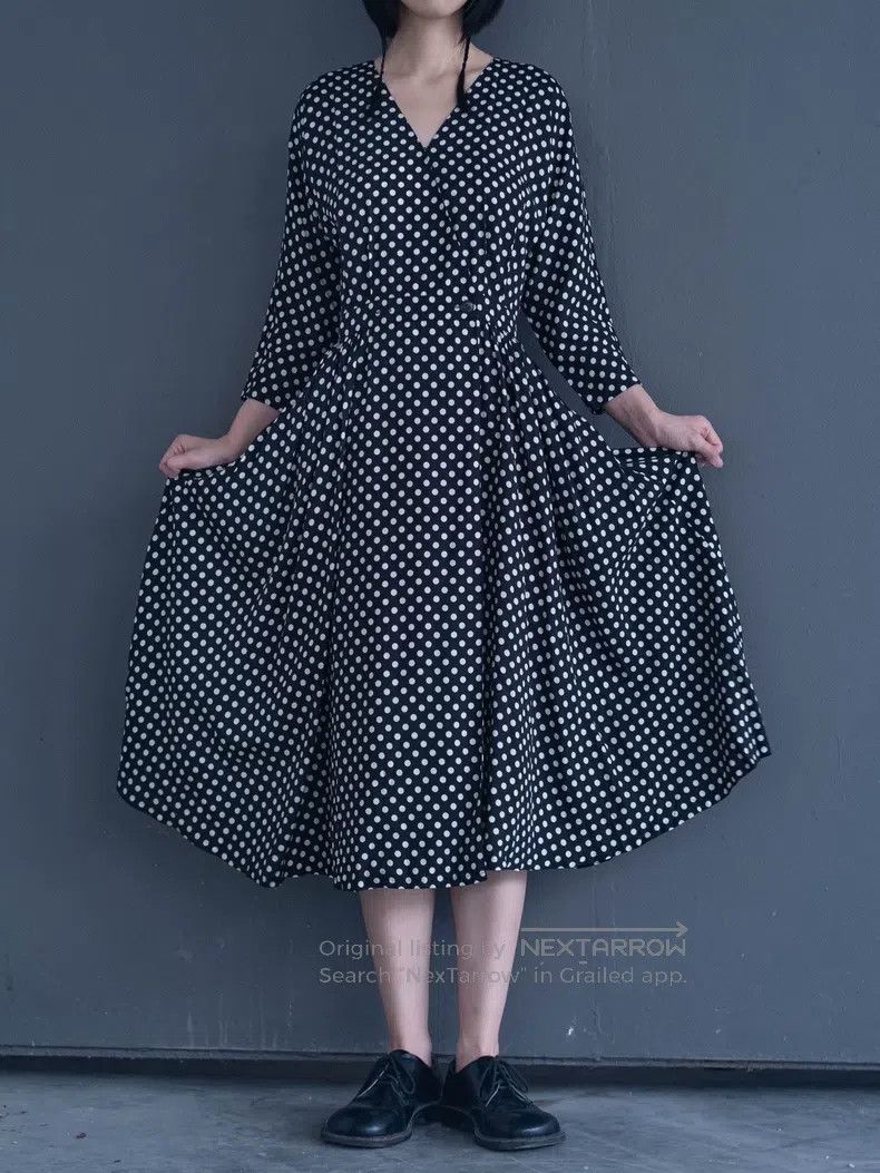 Kenzo Kenzo Black and white polka dot wrap-around dress Size M / US 6-8 / IT 42-44 - 1 Thumbnail