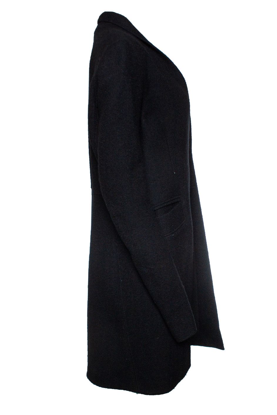 Rick Owens Rick Owens, Black wool minimalist overcoat Size XL / US 12-14 / IT 48-50 - 2 Thumbnail