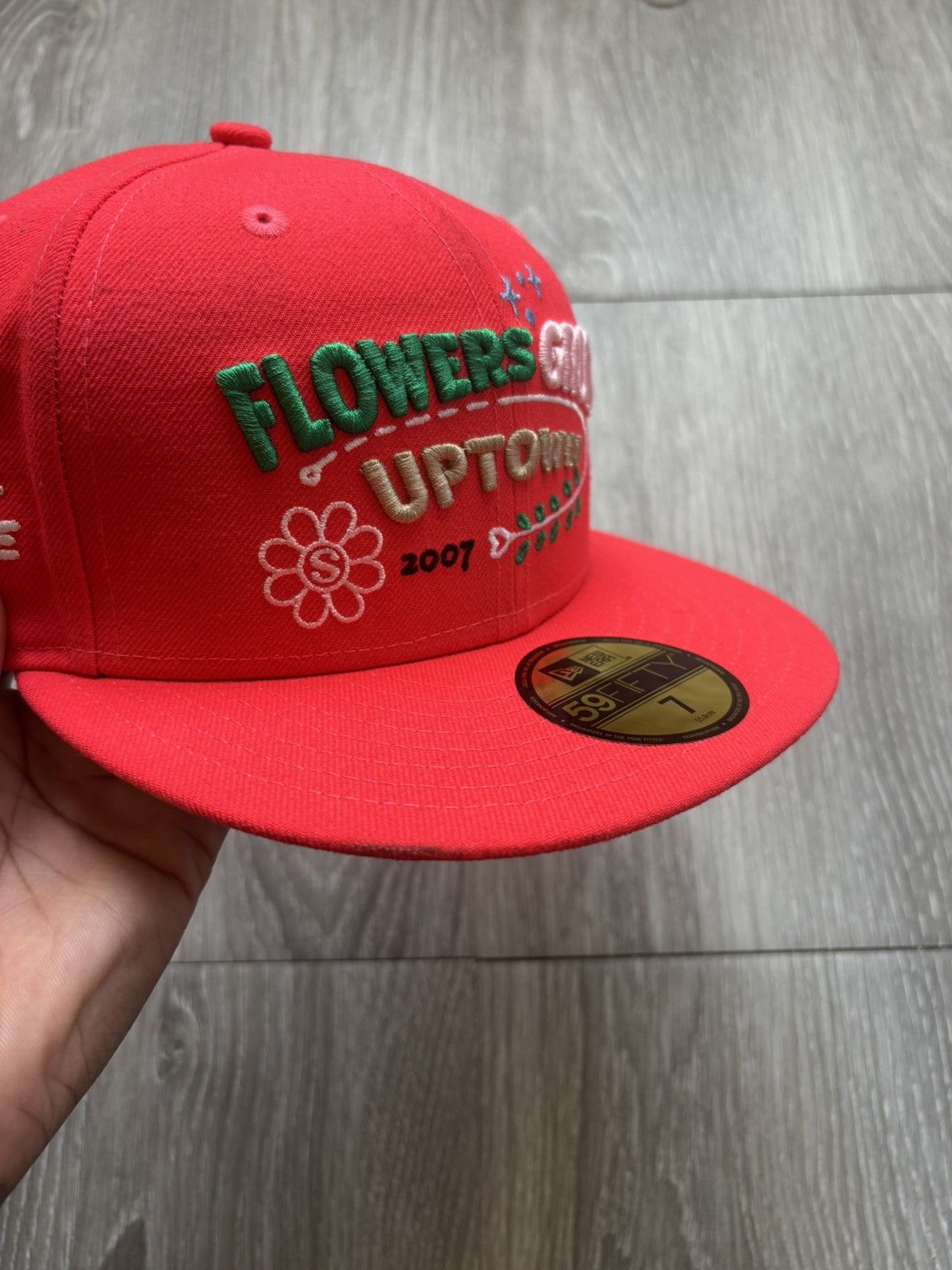 New Era Jae Tip Pink New Era Fitted Hat Uptown Grows Flowers Size ONE SIZE - 8 Thumbnail