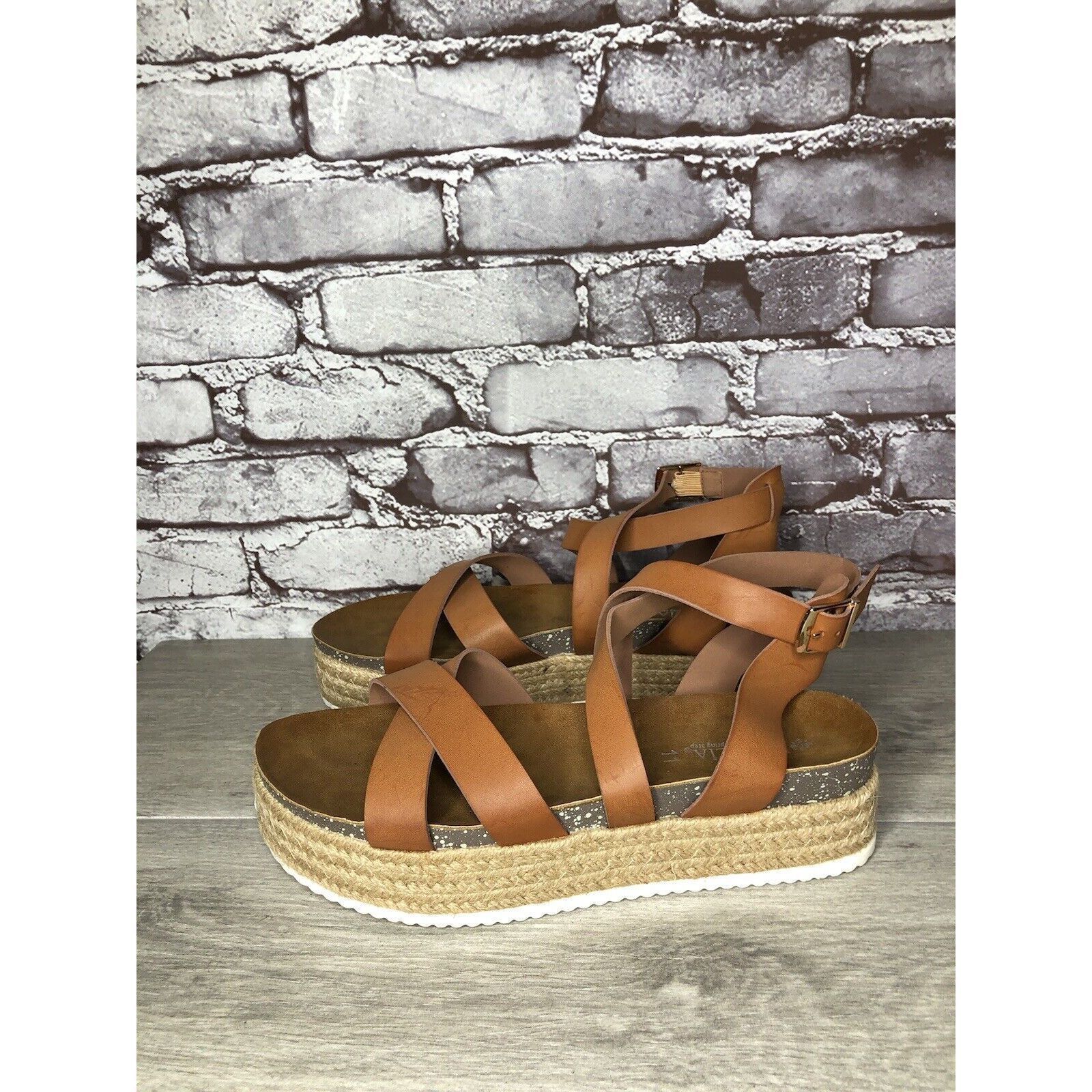 Other Patrizia Spring Step Renae Brown Leather Espadrilles Platfor Size US 11 / IT 41 - 1 Thumbnail