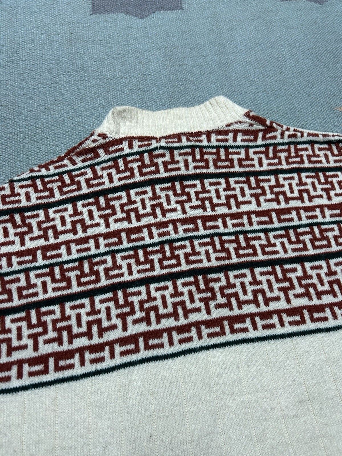 Vintage 70s acrylic knit sweater Detroit knitting mills geometri XL Size US XL / EU 56 / 4 - 10 Thumbnail