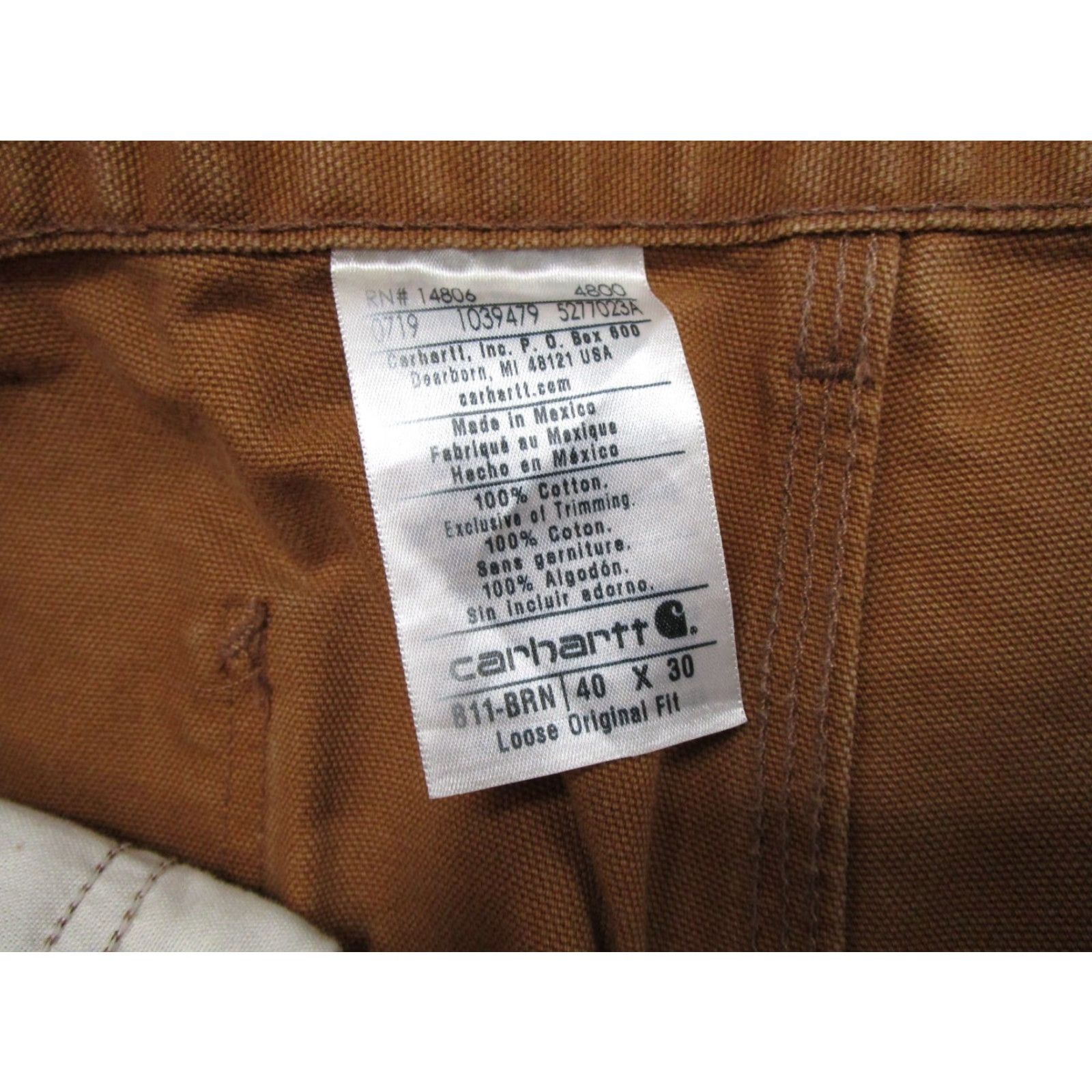 Carhartt VINTAGE Carhartt Work Dungaree Pants Brown Men’s 40x30 Canvas 5-Pocket Carpenter Logo 90s Grunge USA Mens Size US 40 / EU 56 - 4 Thumbnail