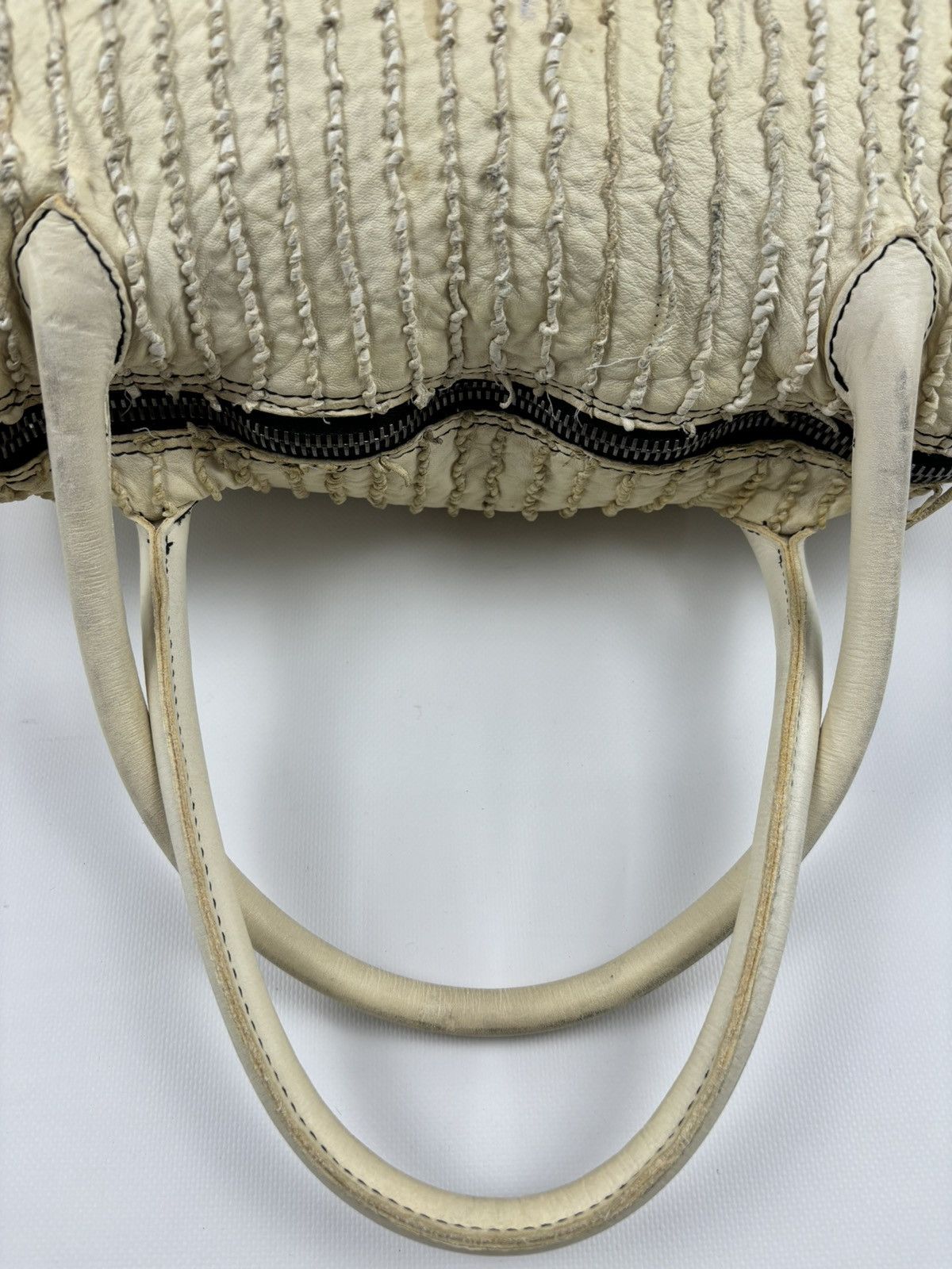 numero 10 Rare Archive Avan-Garde Italy Hand Made Leather Zip Shoulder Tote Side HandBag Size ONE SIZE - 10 Thumbnail