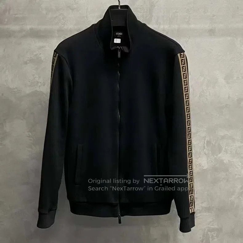 Fendi Fendi Black side pattern logo school uniform jacket Size US M / EU 48-50 / 2 - 1 Thumbnail