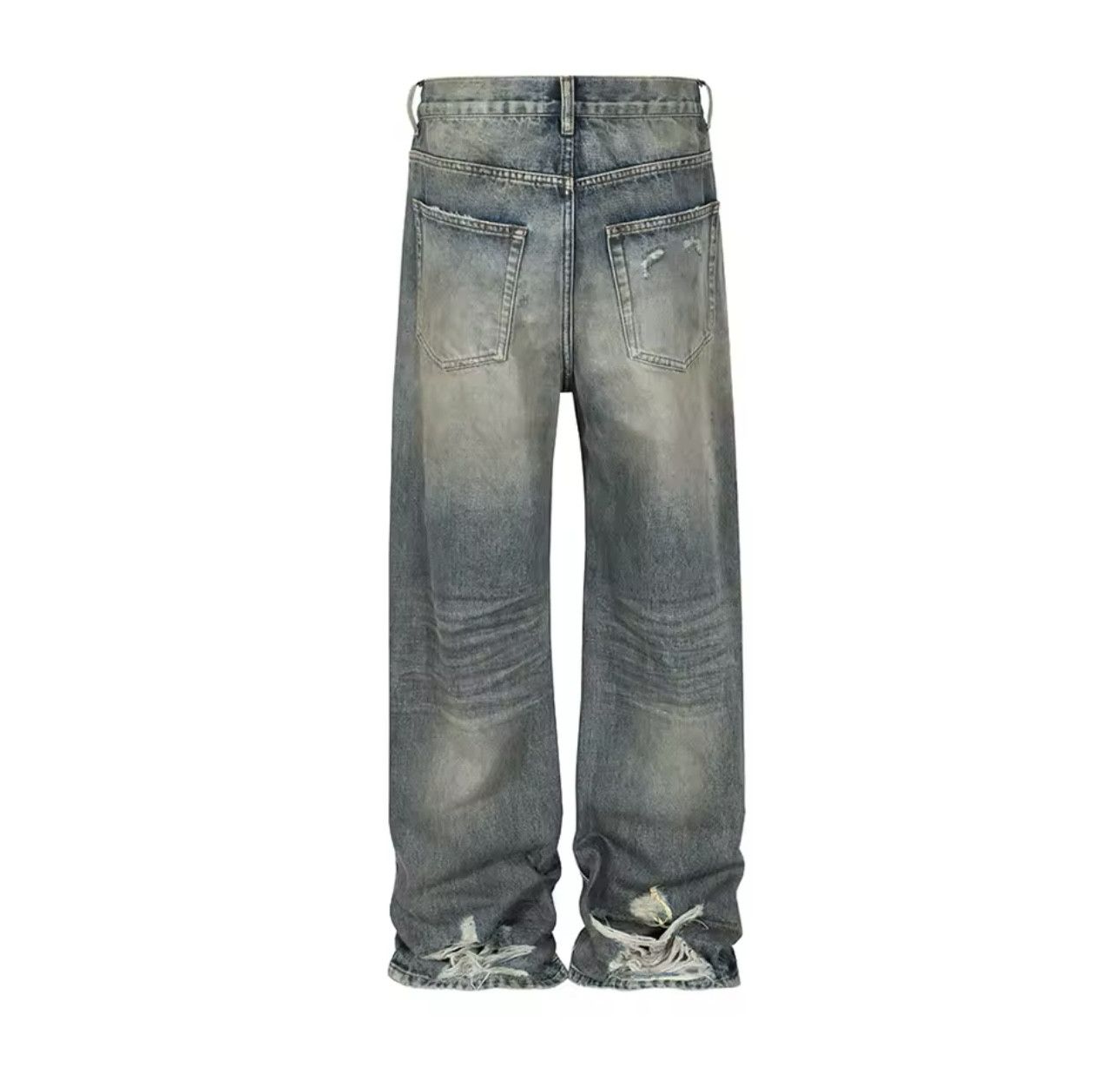 Denime × Vintage Harajuku Streetwear Washed Dirty Baggy Blue Jeans Size US 31 - 6 Thumbnail