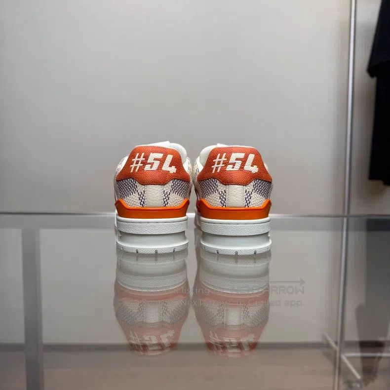 Louis Vuitton Louis Vuitton TRAINER White Orange Checker shoes Size US 6.5 / EU 39-40 - 4 Thumbnail