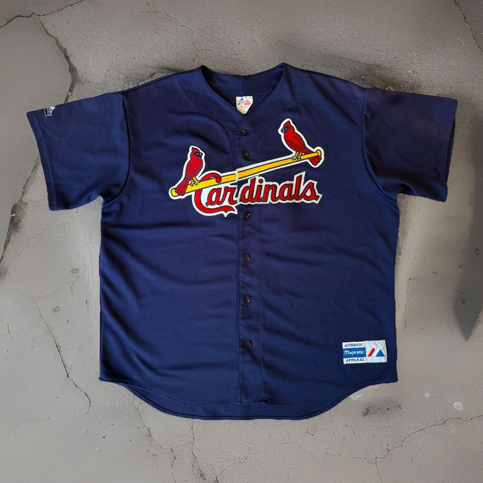 Majestic × Vintage Vintage St Louis Cardinals Jersey XL Navy 90s Majestic Size US XL / EU 56 / 4 - 1 Thumbnail