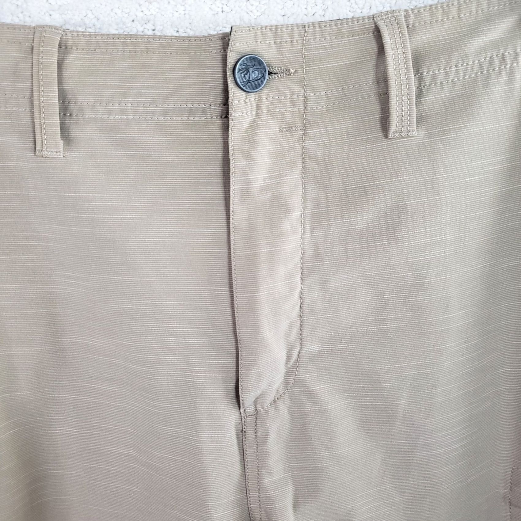 Vintage HONOLUA Cargo Shorts Men 38x10 Beige Poly Cotton Spandex Flat Front Casual Beach Size US 38 / EU 54 - 4 Thumbnail