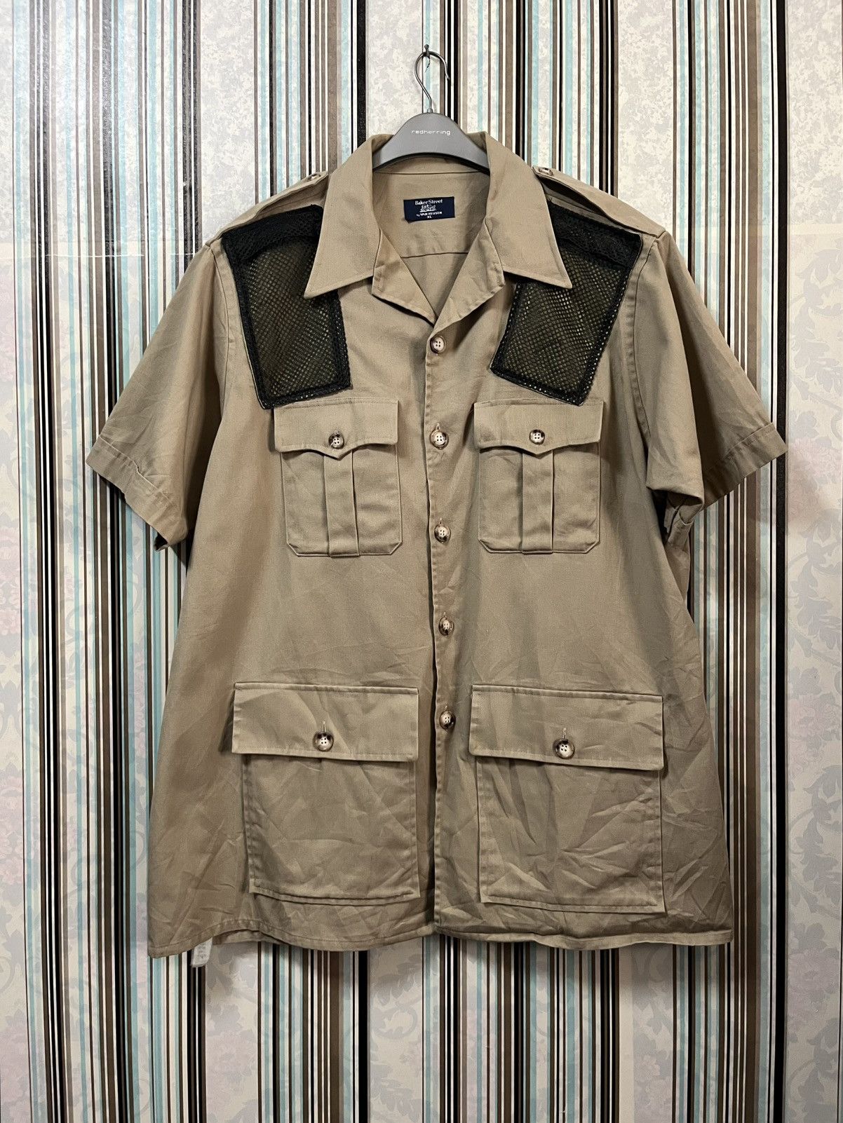 1970s Baker street by van heusen khaki hunting #F4