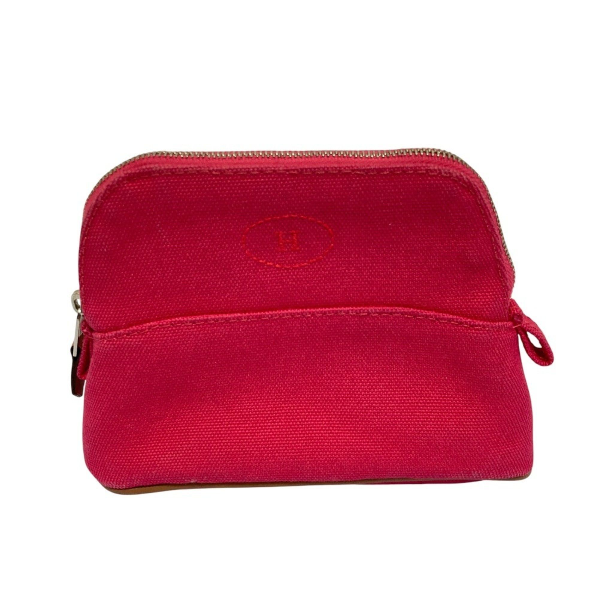 Hermes HERMES Bolide Mini Canvas Pouch, Hibiscus Pink, Women's Size ONE SIZE - 1 Thumbnail