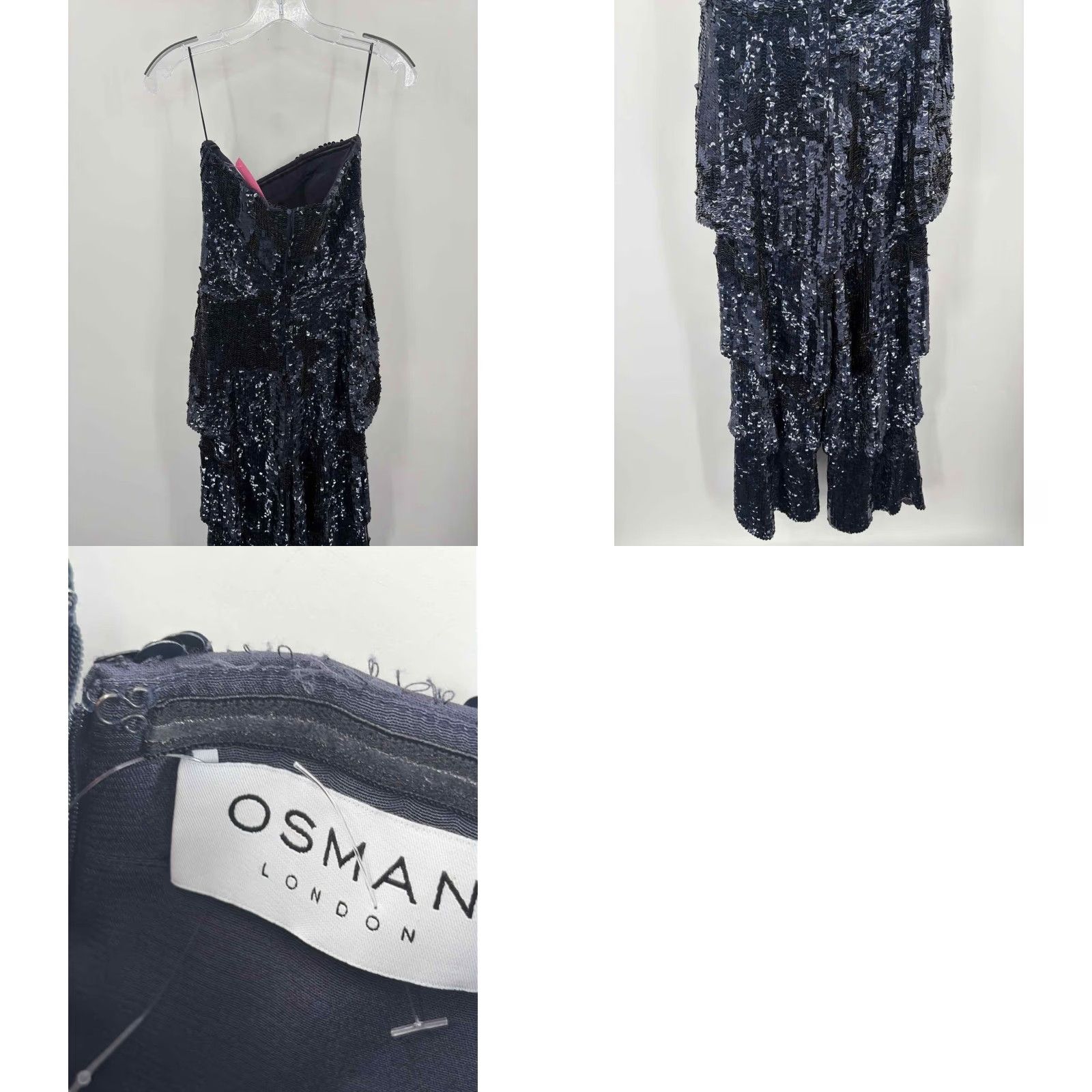 Vintage Pre-Owned Osman Navy Strapless Jumpsuit Size 4 Sequin Size 27" / US 4 / IT 40 - 8 Thumbnail