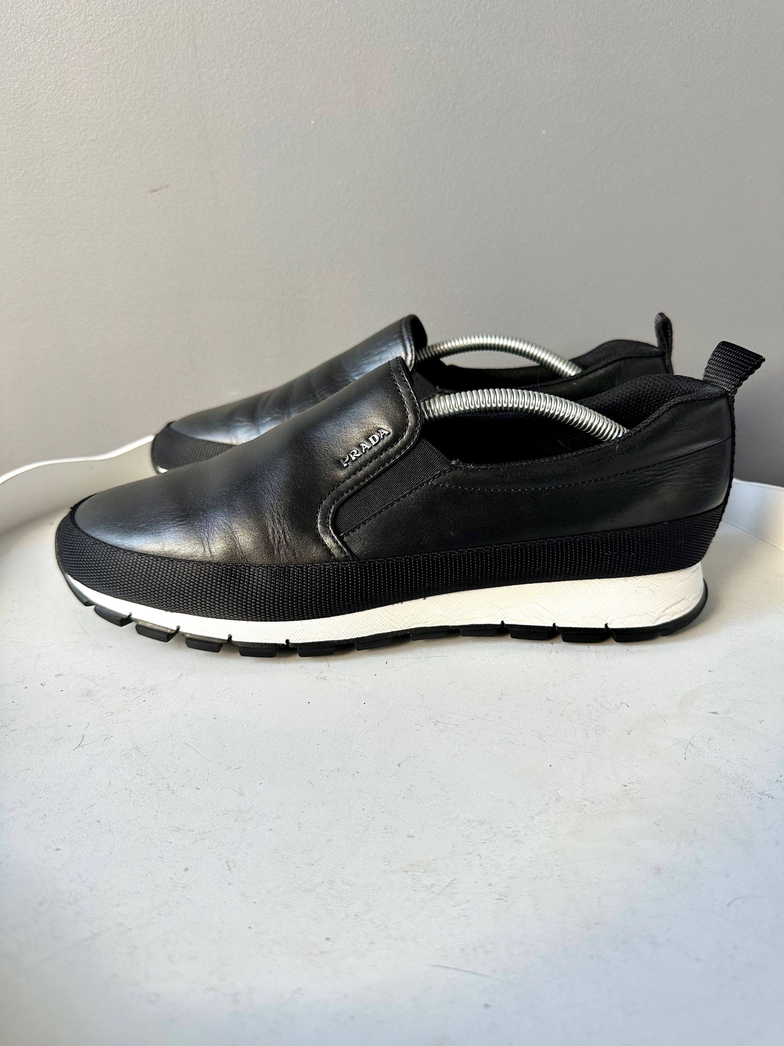 Prada Prada red tab leather slip on SNEAKERS 4D2991 black US9.5 Size US 9.5 / EU 42-43 - 1 Thumbnail