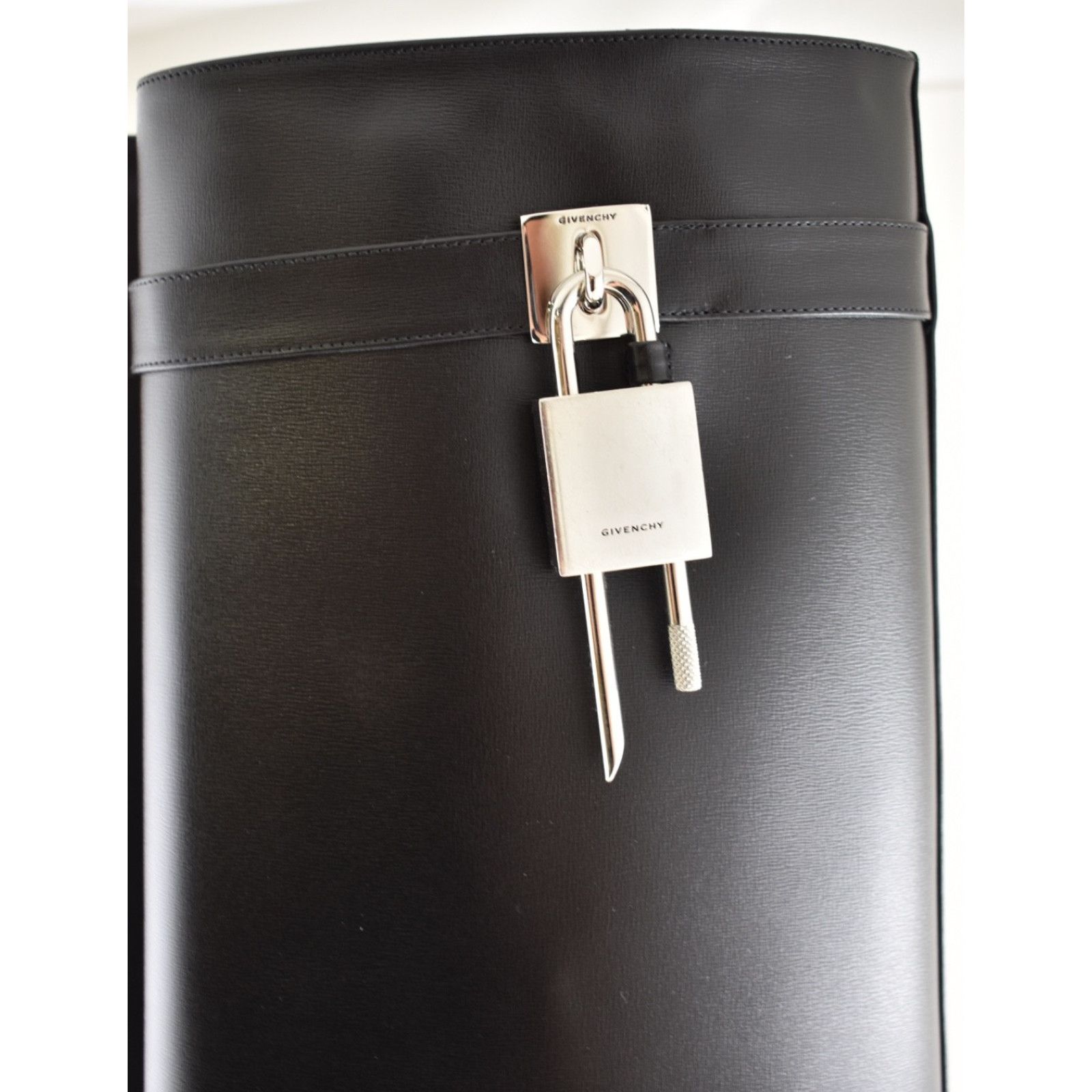 Givenchy Givenchy Shark Lock Pant Black Leather Knee High Boots 42 Size US 12 / IT 42 - 13 Thumbnail