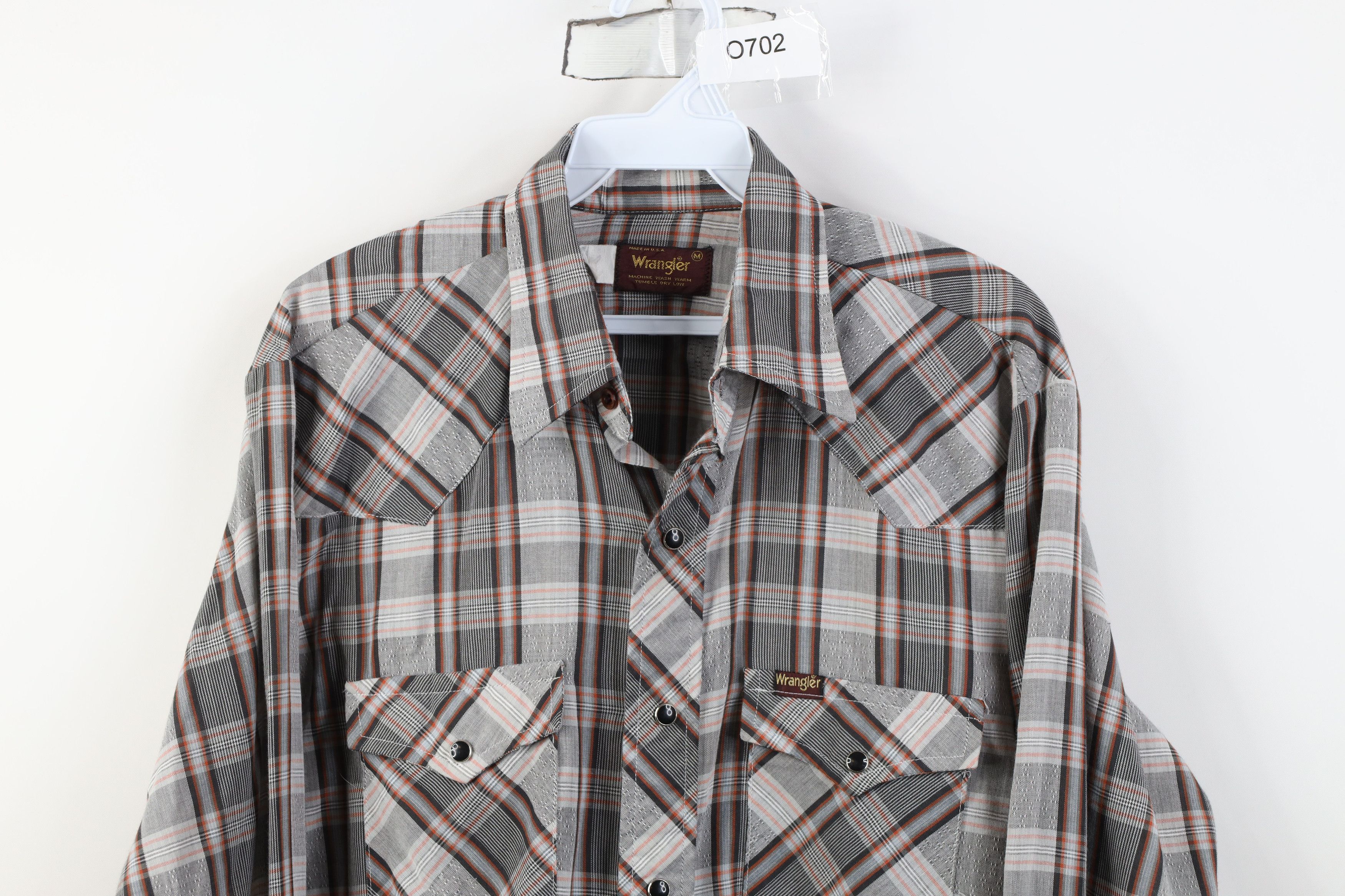 Wrangler Vintage 70s Wrangler Cowboy Pearl Snap Button Shirt USA Size US M / EU 48-50 / 2 - 2 Thumbnail