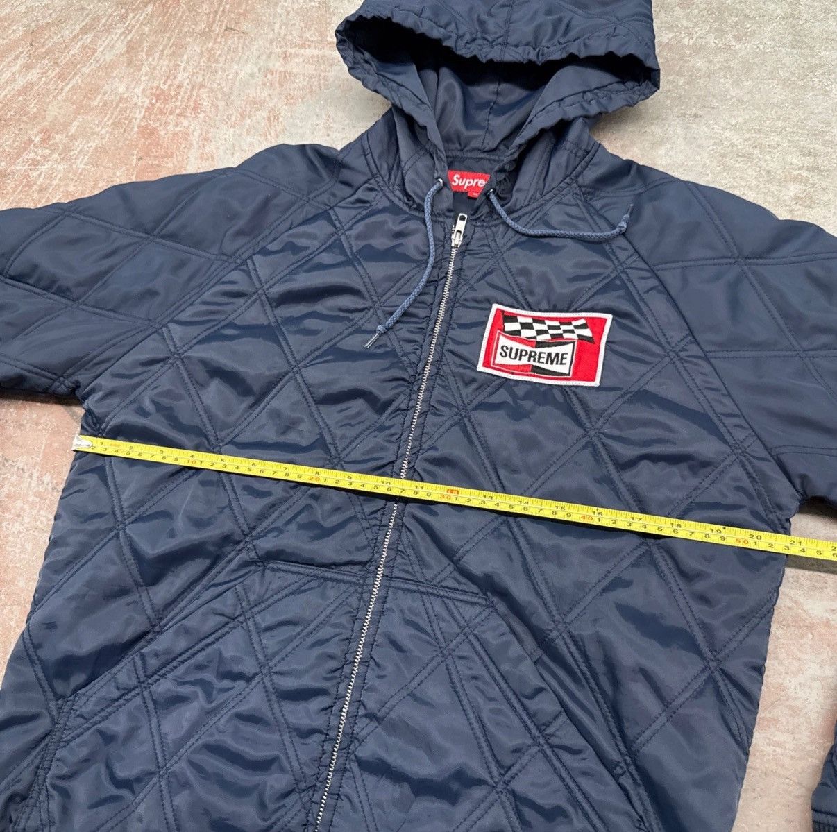 Supreme Supreme Quilted Hooded Jacket Blue M SS13 Checkered Flag OG Size US M / EU 48-50 / 2 - 6 Thumbnail