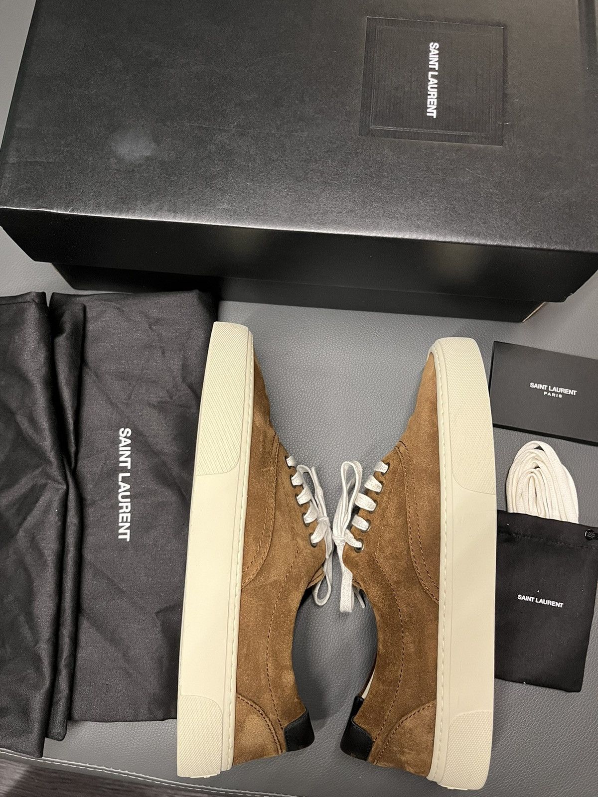 Saint Laurent Paris Rare New Super Runway Saint Laurent Suede Leather Sneaker Size US 8 / EU 41 - 3 Thumbnail