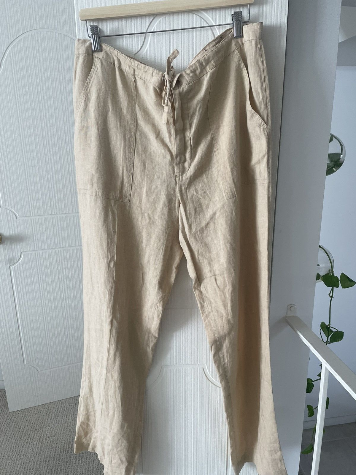 Ralph Lauren Purple Label Linen Drawstring Resort Pants