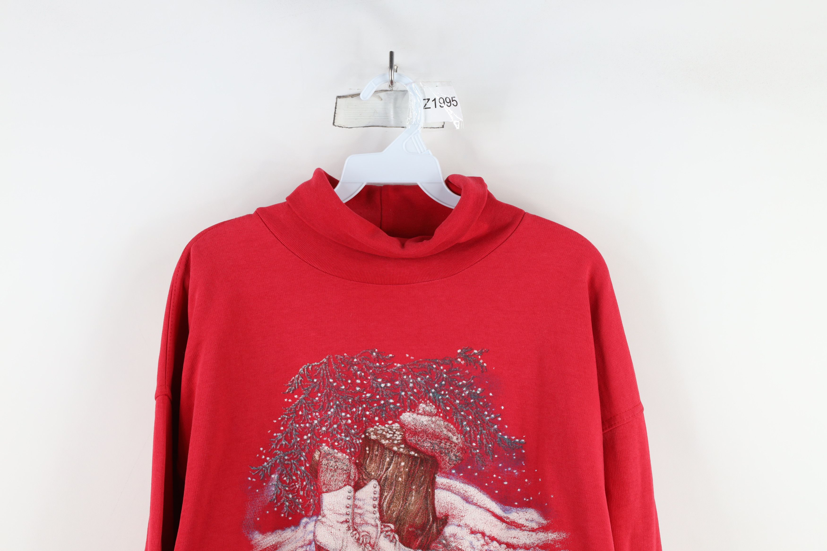 Vintage Vintage 90s Streetwear Ice Skating Turtleneck Sweatshirt Size L / US 10 / IT 46 - 2 Thumbnail