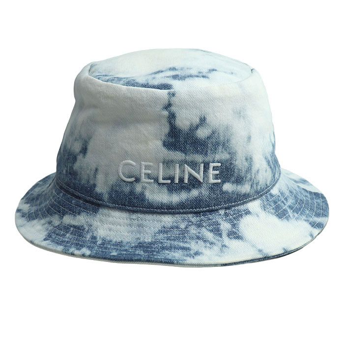 Celine Celine Logo Bleach Denim Cotton Hat Cotton Hats 2AUO4866M DUTY FREE for USA