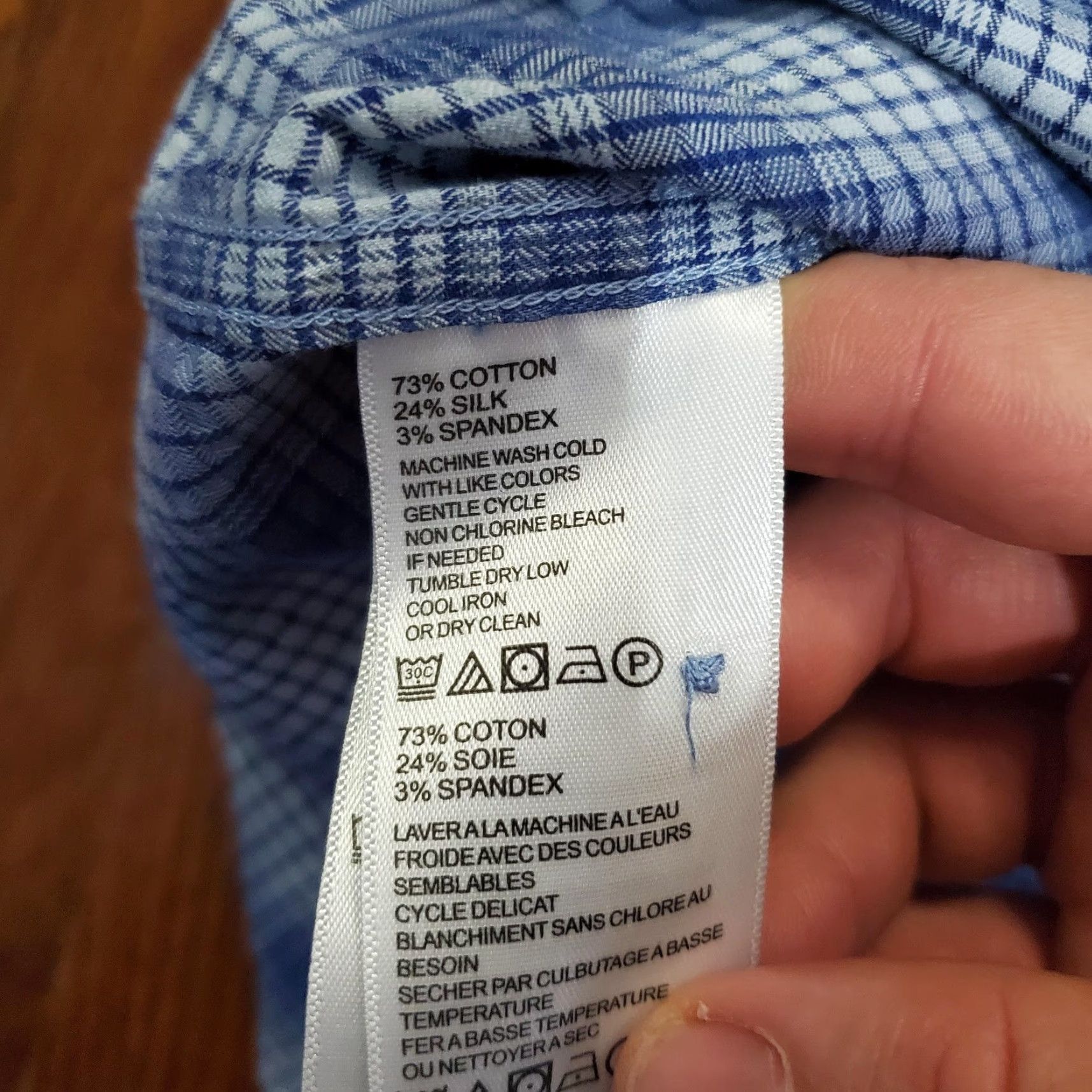Tommy Bahama Tommy Bahama Shirt Mens XL Blue Check Silk Stretch Long Sleeve Button Front - Button-Down Collar - Regular Fit Size US XL / EU 56 / 4 - 7 Thumbnail