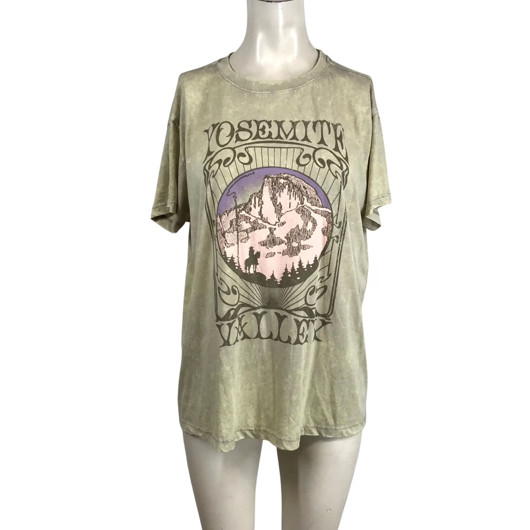 Vintage Doe Yosemite Valley Graphic T-Shirt Womens Large Tan Mineral Wash National Park Size L / US 10 / IT 46 - 2 Thumbnail