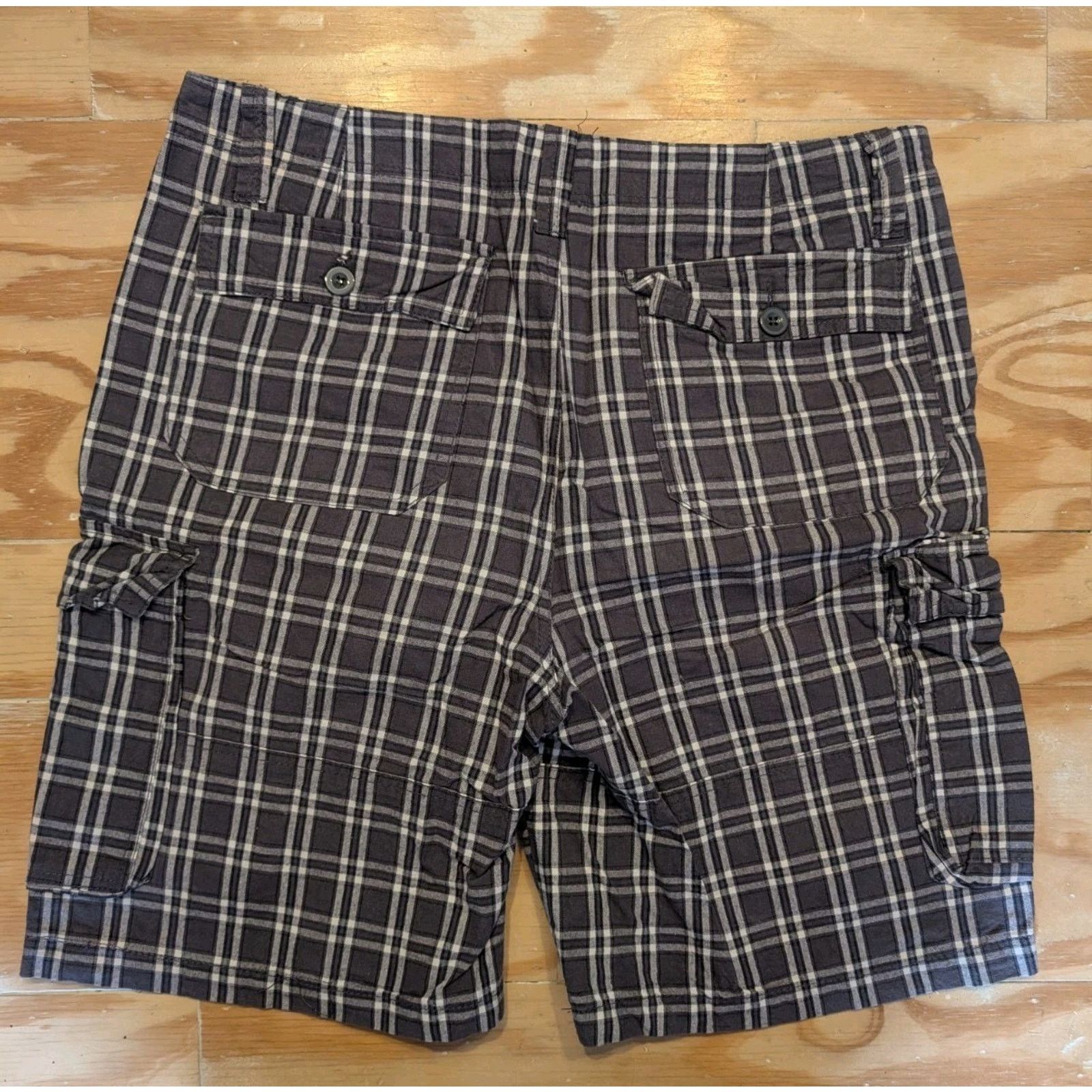 Bugle Boy Bugle Boy Men's Cargo Shorts Grey/White Plaid Size 32 Size US 32 / EU 48 - 2 Thumbnail