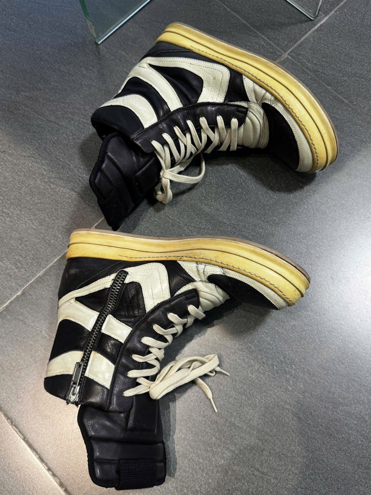 Rick Owens Rick Owens Leather Dunks in Black / White Size US 9 / EU 42 - 3 Thumbnail