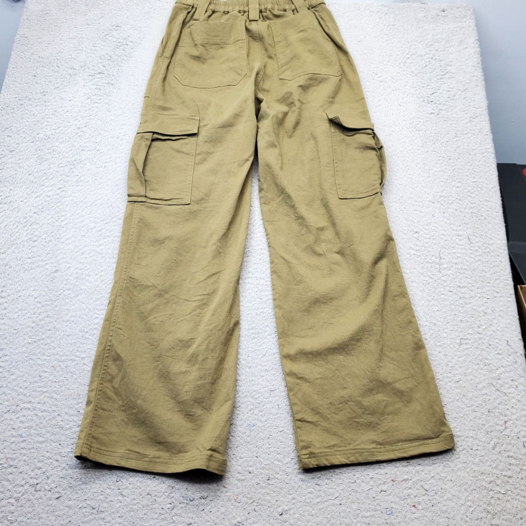 Vintage Cotton Candy Womens M Cargo Pants Green Flat Front Utility Pocket Wide Leg Outdoor Size 32" / US 10 / IT 46 - 2 Thumbnail