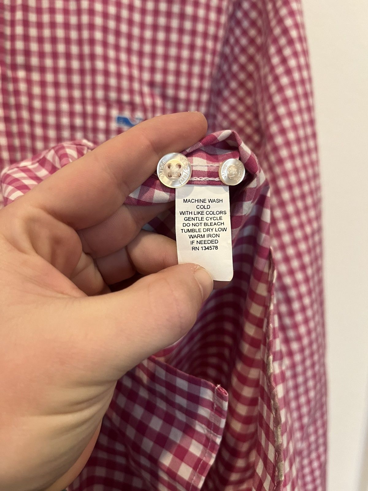Vineyard Vines Vineyard Vines Men’s Pink Gingham Slim Fit Tucker Shirt Size US M / EU 48-50 / 2 - 4 Thumbnail