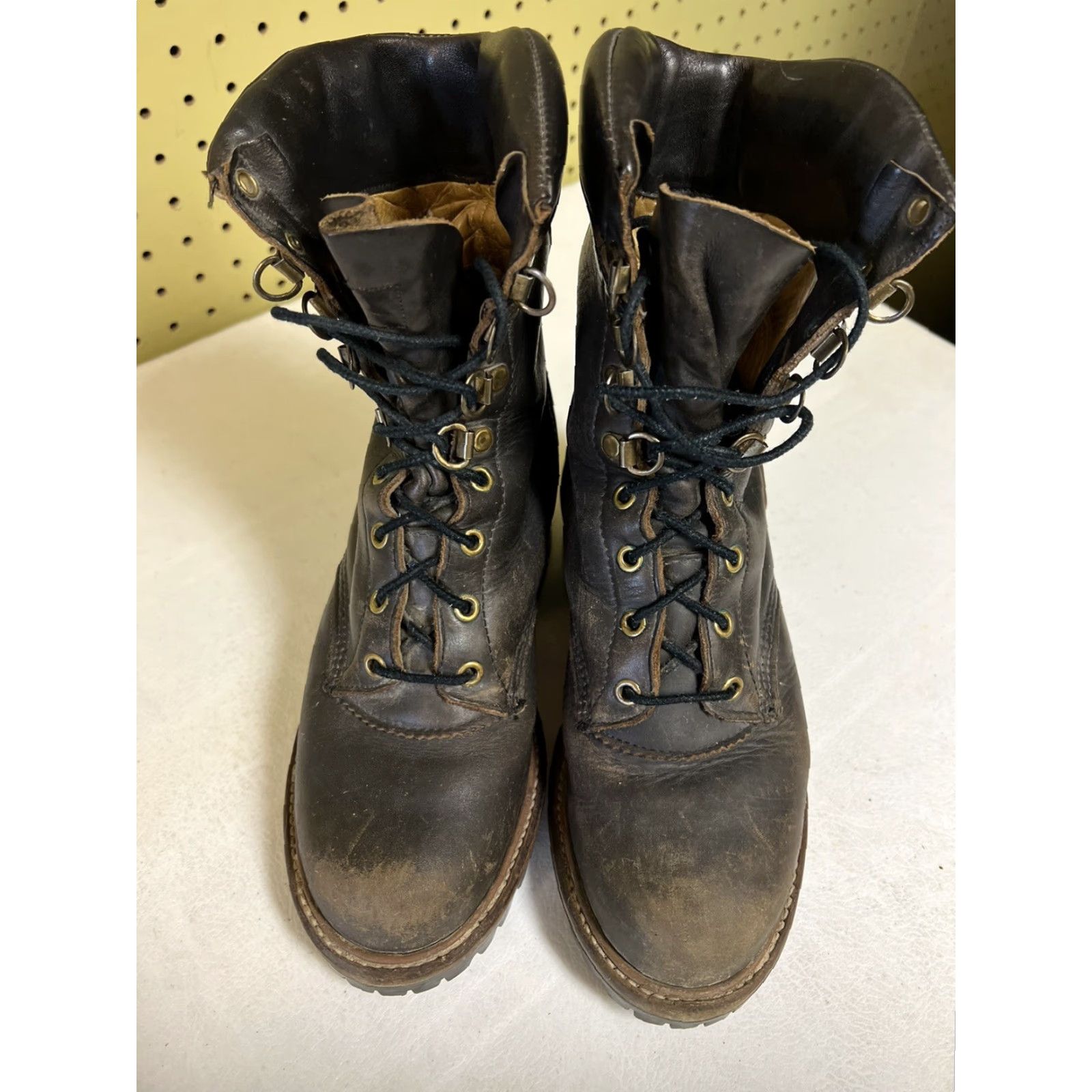 Chippewa VINTAGE Chippewa BOOTS Leather Work & Safety 29417 Men 9E Brown Leather Slip Resistant Cushioned Lace Up Round Toe Vintage 1994 1995 Stock # 29417 Size US 6 / EU 39 - 2 Thumbnail