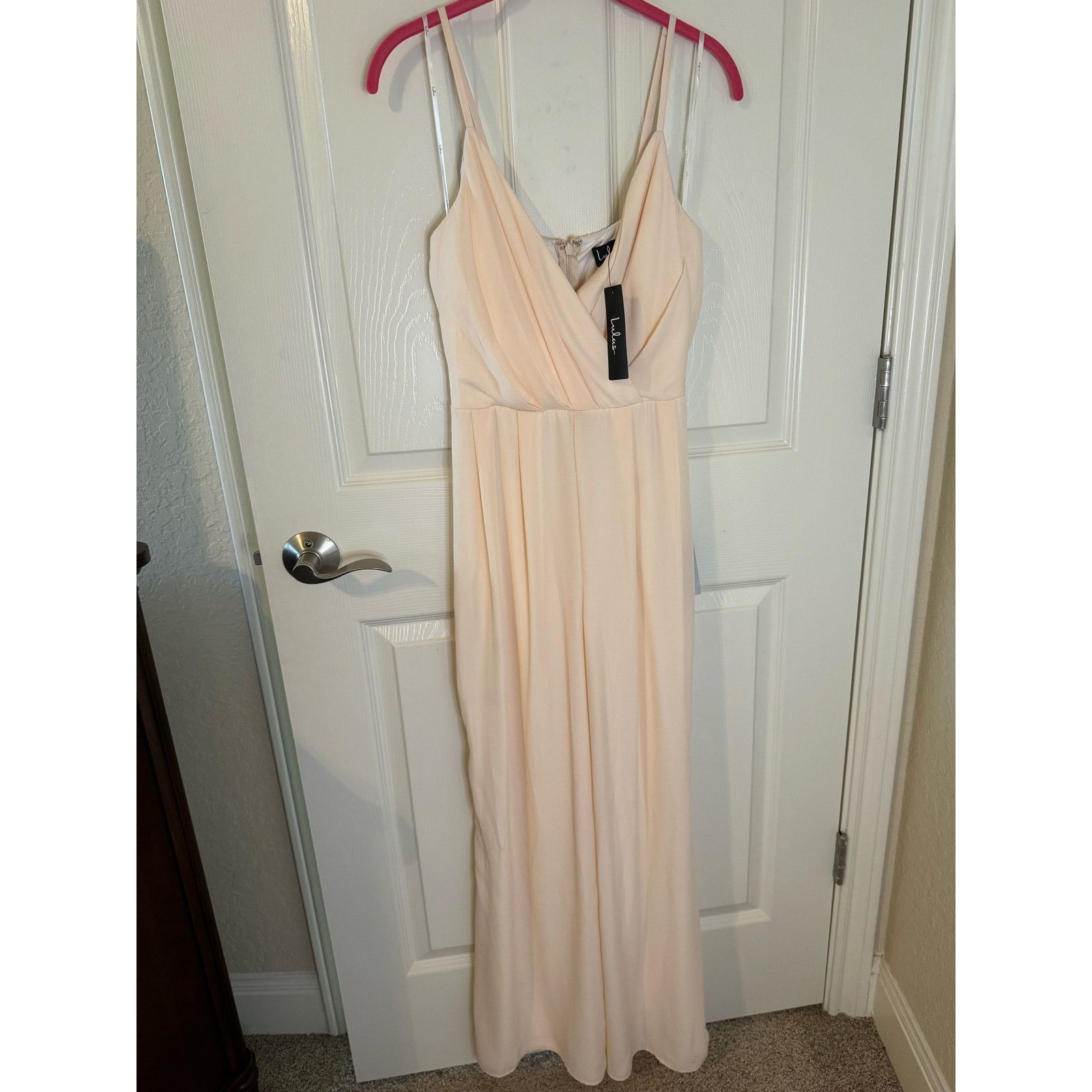 Other Women's Lulus Call For Me Faux Wrap Jumpsuit Peach Coral, S Size 27" / US 4 / IT 40 - 2 Thumbnail