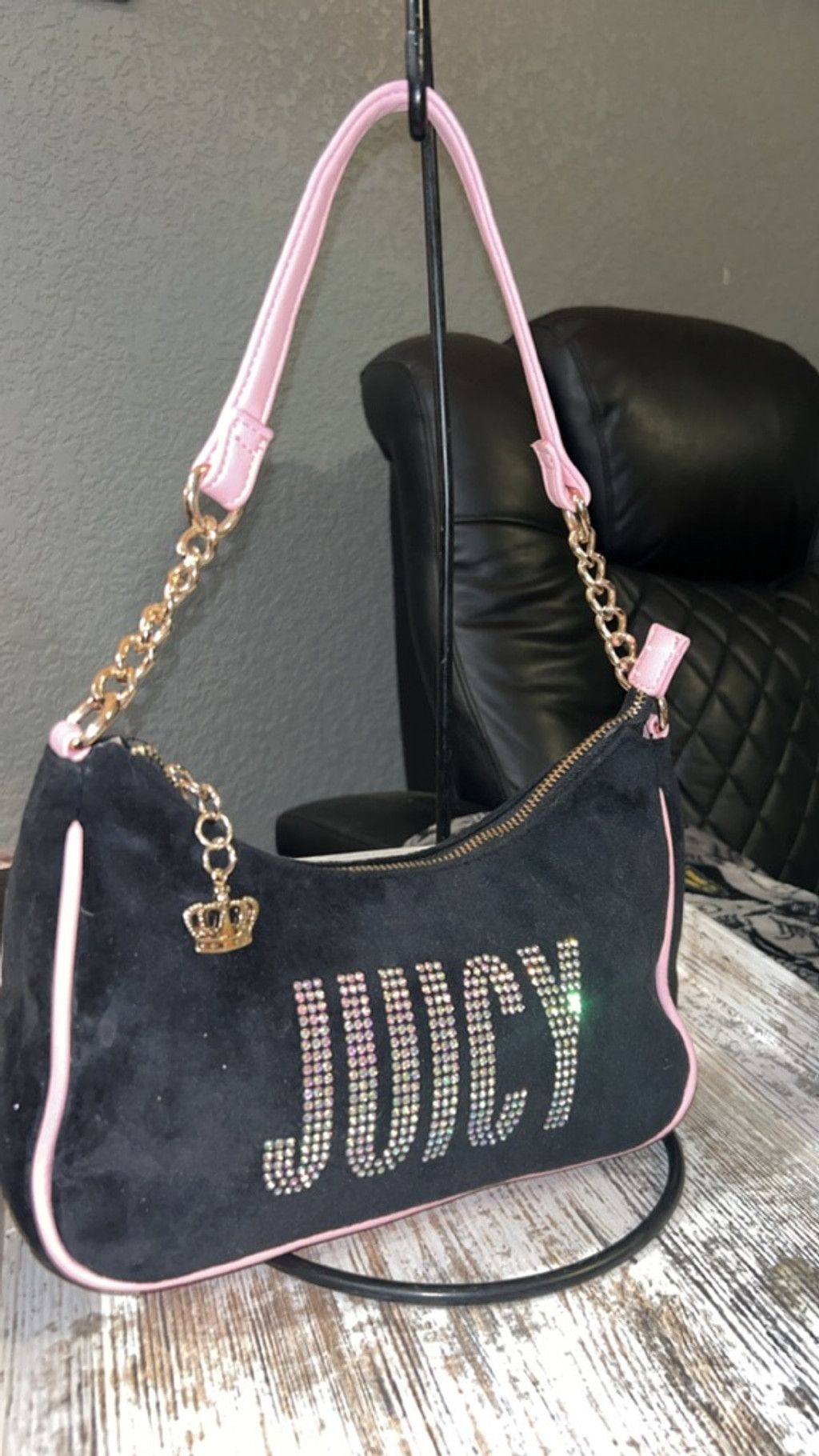 Juicy Couture Women's Juicy Couture Black Pink Shoulder Bag One Size Size ONE SIZE - 1 Thumbnail
