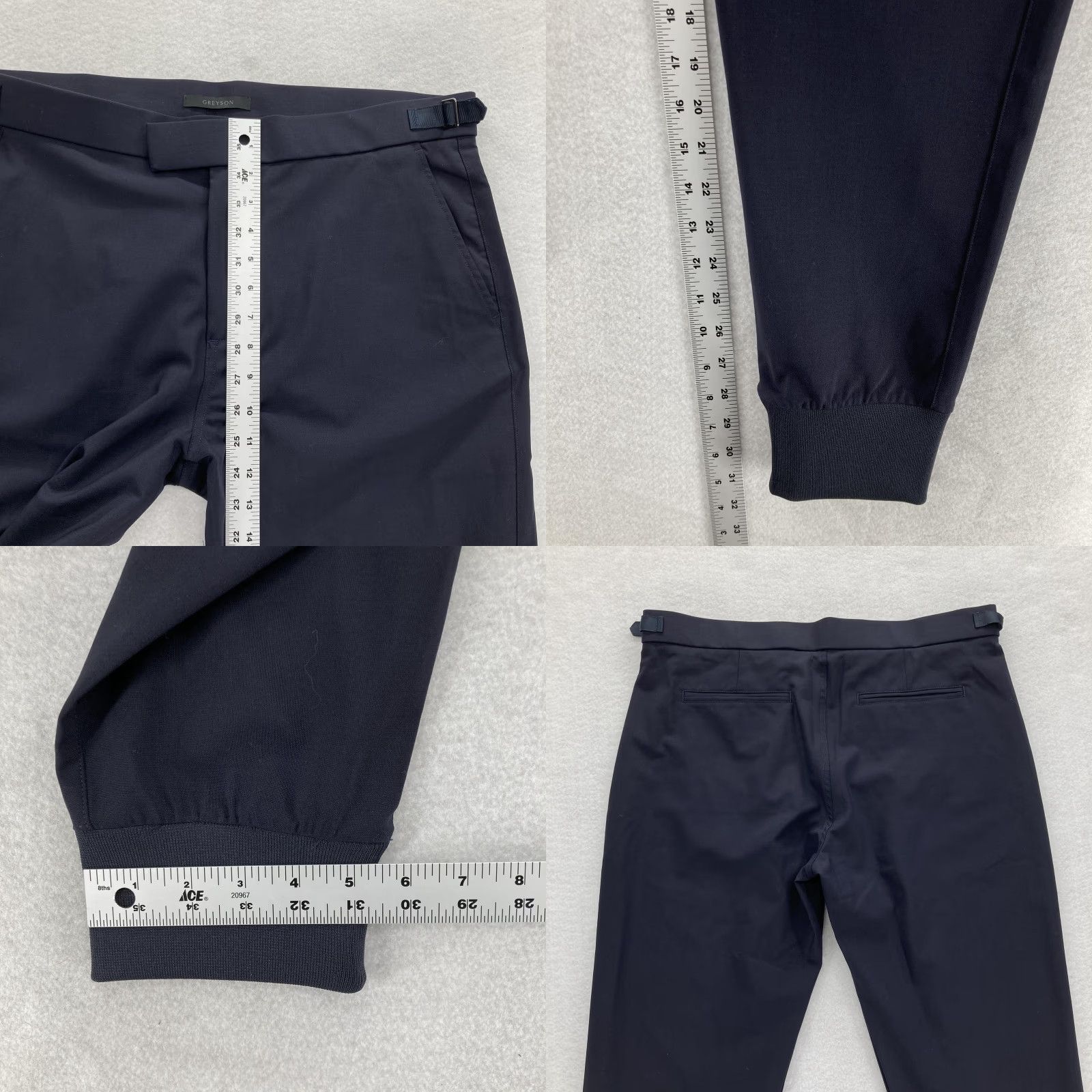 Vintage Greyson Pants Mens 36 Navy Wool Blend Jogger Cuffed Hem Side Adjusters Golf Men Size 36 Wool Navy Jogger Pants Casual Activewear Trousers Size US 36 / EU 52 - 8 Thumbnail