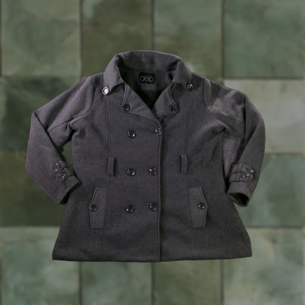 Vintage DEB Jacket Women 2X Gray Double Breasted Causal Capsule Prep Classic Shirt Size XXL / US 16-18 / IT 52-54 - 1 Thumbnail