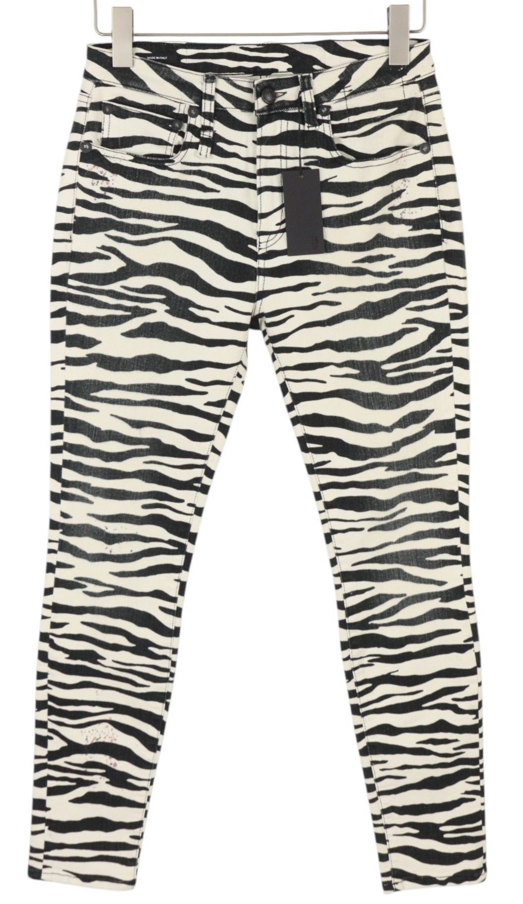 R13 ALISON SKINNY 27 Zebra Print Denim Zip Jeans 85833 Size 27" / US 4 / IT 40 - 1 Thumbnail