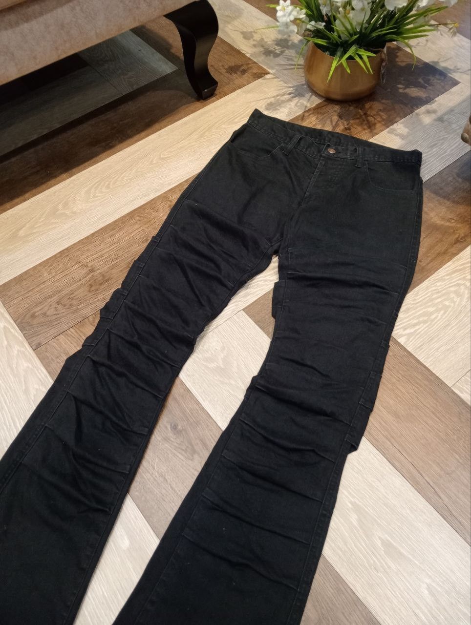 Japanese Brand THEE OLD CIRCUS 1973 BLACK WRINKLE FLARED PANTS Size US 29 - 4 Thumbnail
