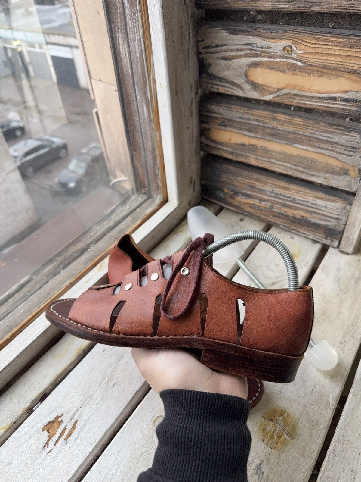Japanese Brand 90s Sie Wie Bie Bali Handmade Leather Sandals Brown Vintage Size US 10 / EU 43 - 14 Thumbnail