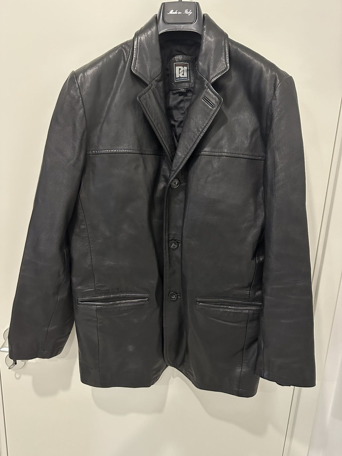Other PD Menswear black leather jacket Size 50 Size US M / EU 48-50 / 2 - 1 Thumbnail