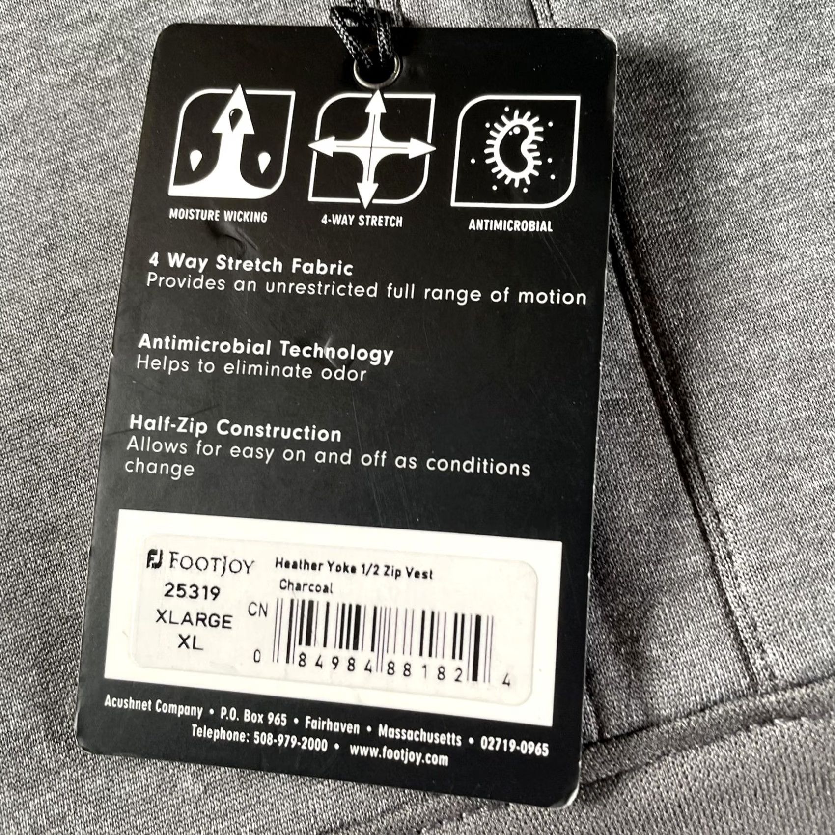 Footjoy FootJoy Heather Yoke 1/2 Zip Vest Mens XL Gray GOLFTEC Windbreaker Layer Jacket Shirt Accessories Size US XL / EU 56 / 4 - 3 Thumbnail