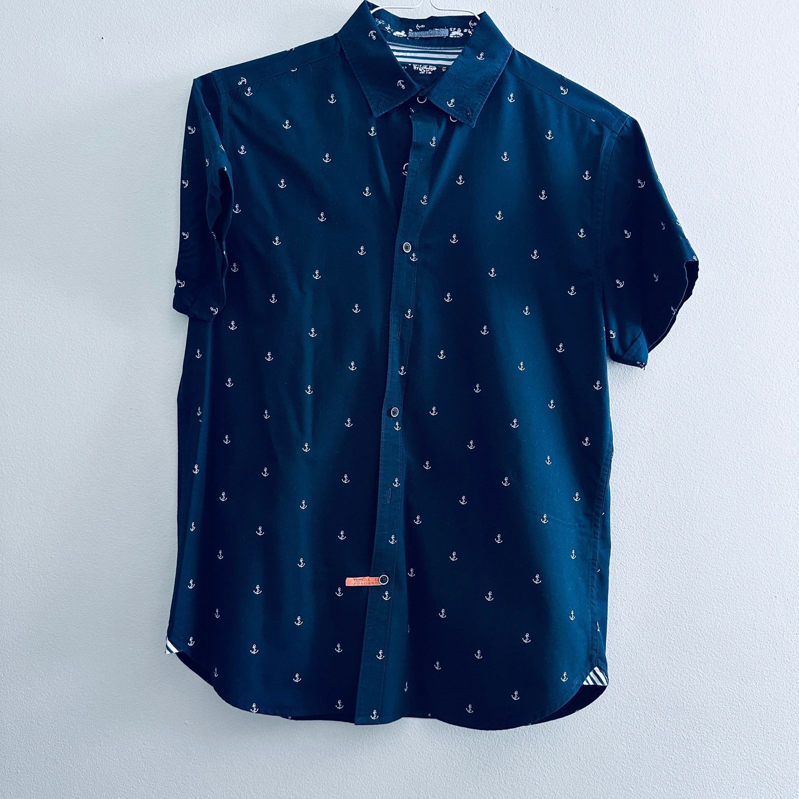 Travis Scott Cactus Man navy anchor print short sleeve button down Size US S / EU 44-46 / 1 - 2 Thumbnail