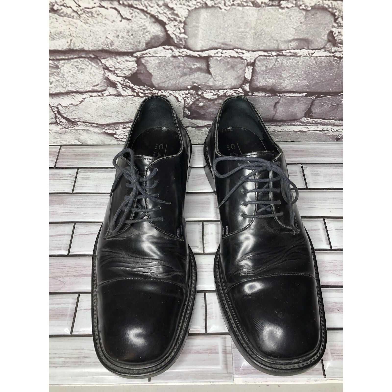Other LAUDINO CACCIN Black Leather Cap Toe Oxfords Lace Dress Shoe Size US 9 / EU 42 - 14 Thumbnail
