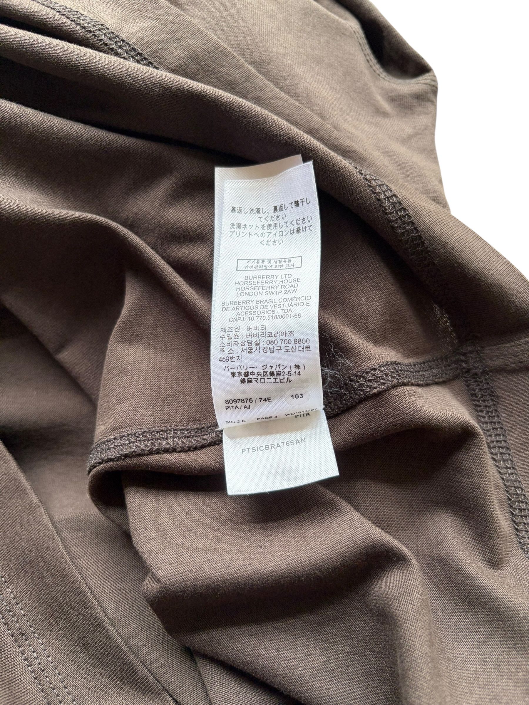 Burberry Burberry Brown Embroidered Logo T-Shirt NEW Size US L / EU 52-54 / 3 - 7 Thumbnail