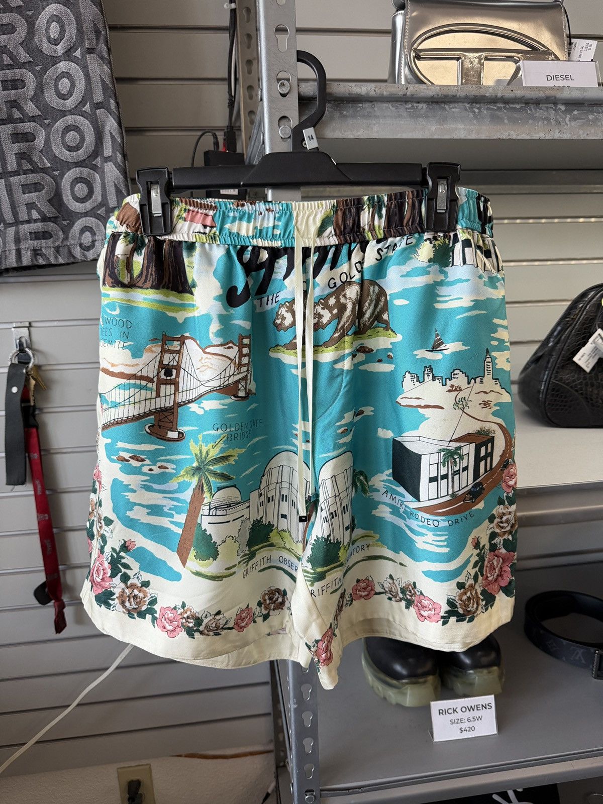 AMIRI CALIFORNIA SHORTS 100% SILK XXL