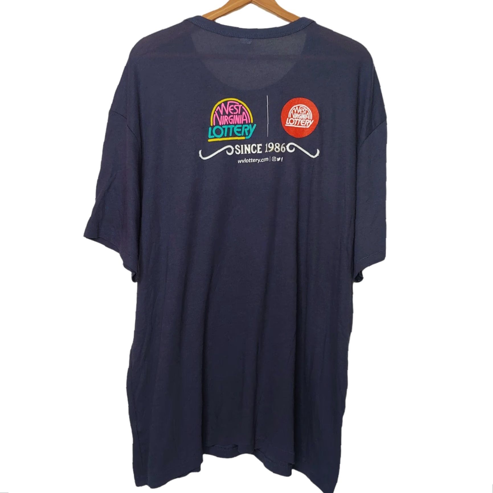 Alternative Apparel West Virginia Lottery Shirt 3XL Navy Blue Gambling Money 35 Years Heres NWOT Size US XXL / EU 58 / 5 - 3 Thumbnail