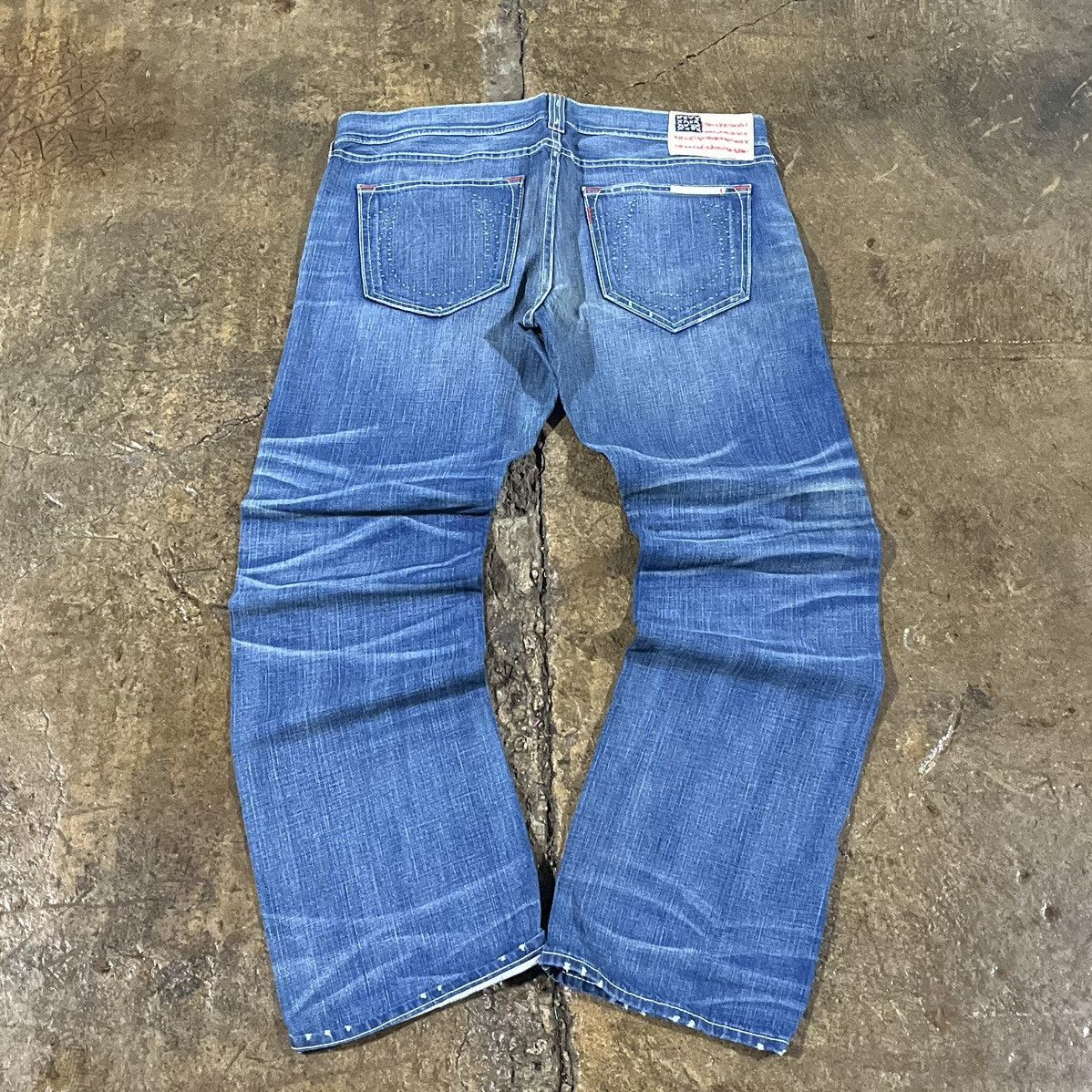 image of Made In USA x True Religion Crazy Vintage Y2K True Religion Selvedge American Flag Jeans in Blue (S