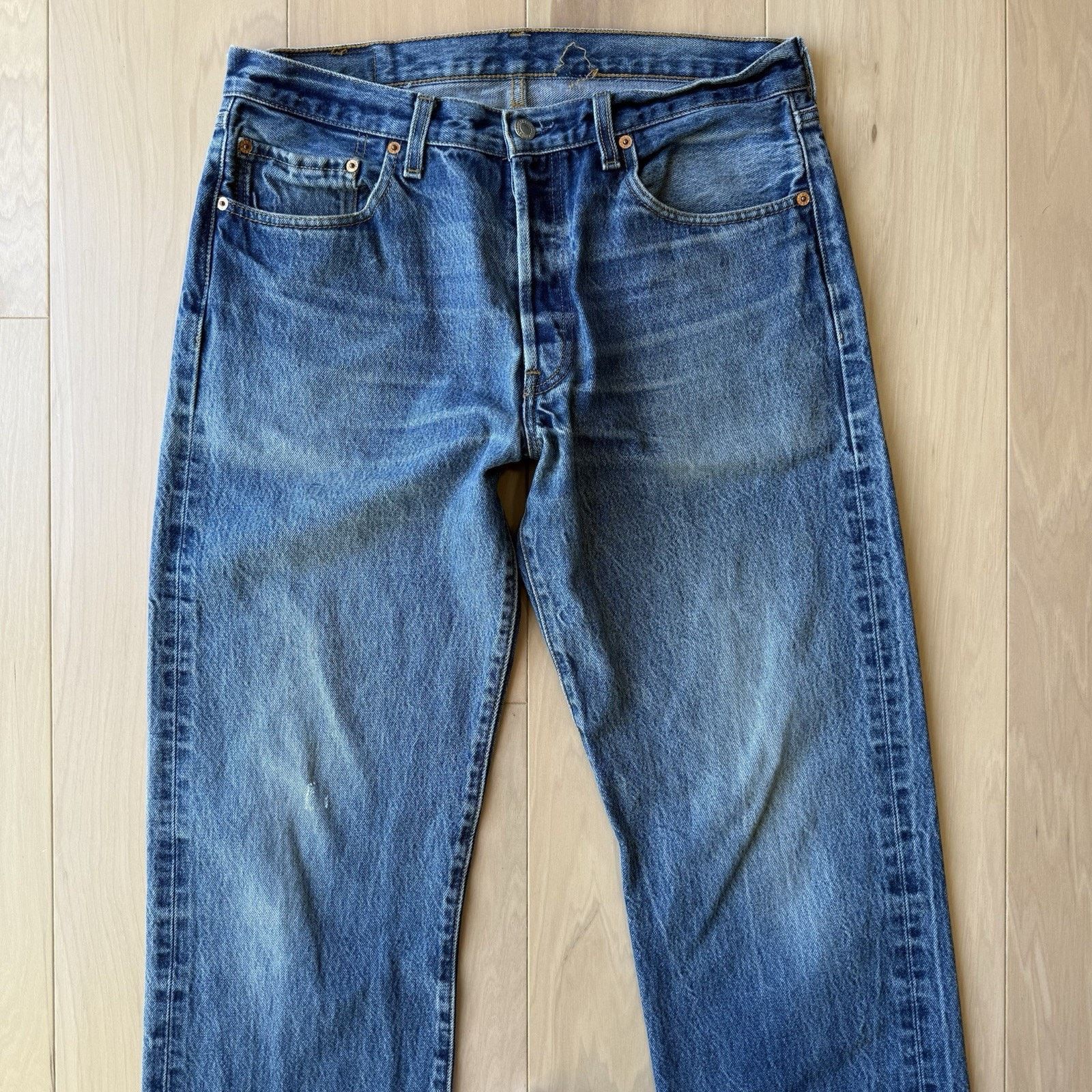 Levi's × Vintage Vintage Levis 501 Jeans 34 Blue Straight Leg Denim Workwear Size US 34 / EU 50 - 3 Thumbnail