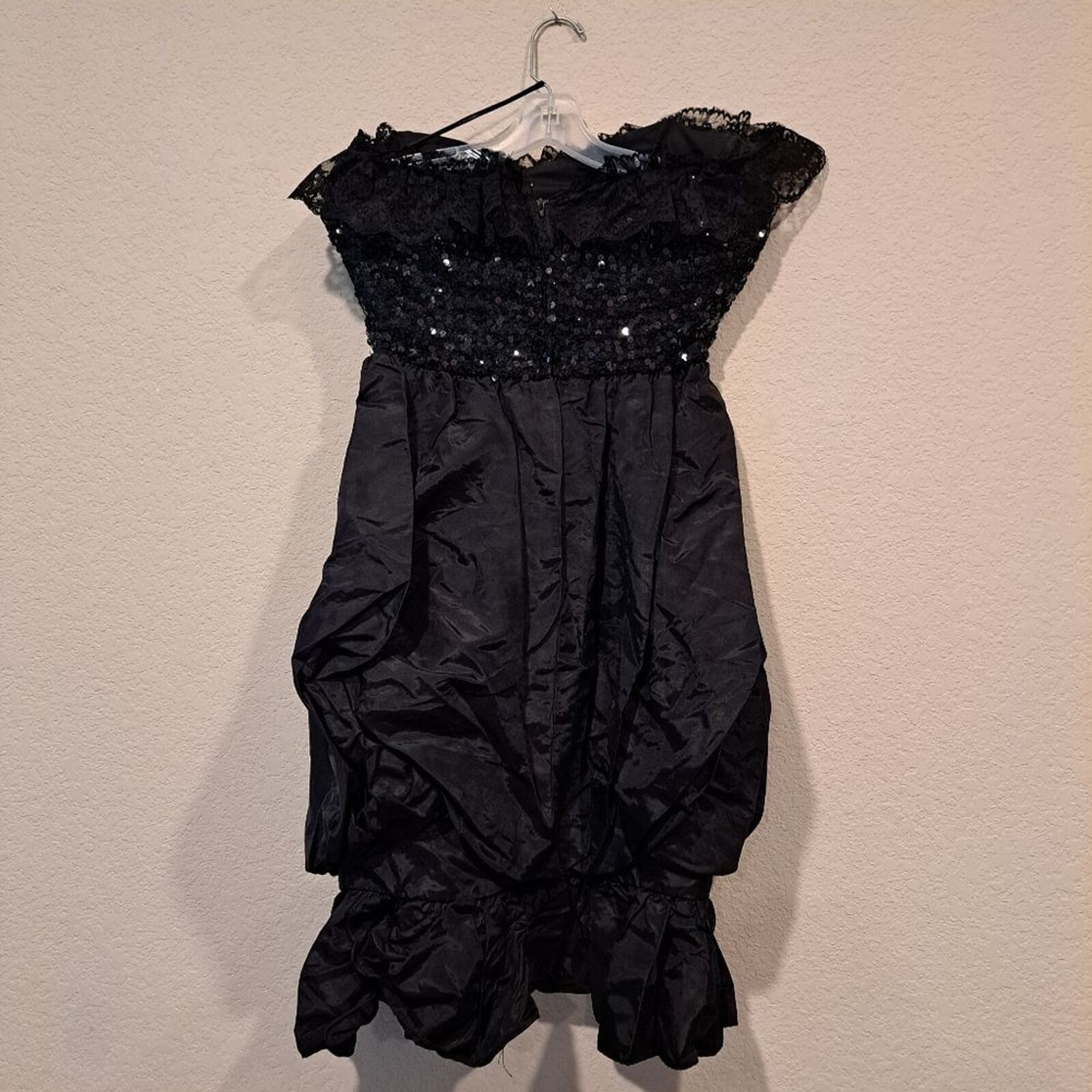 Other Vintage Loralie made in USA black sequin lace 80s dress 10 Size L / US 10 / IT 46 - 7 Thumbnail
